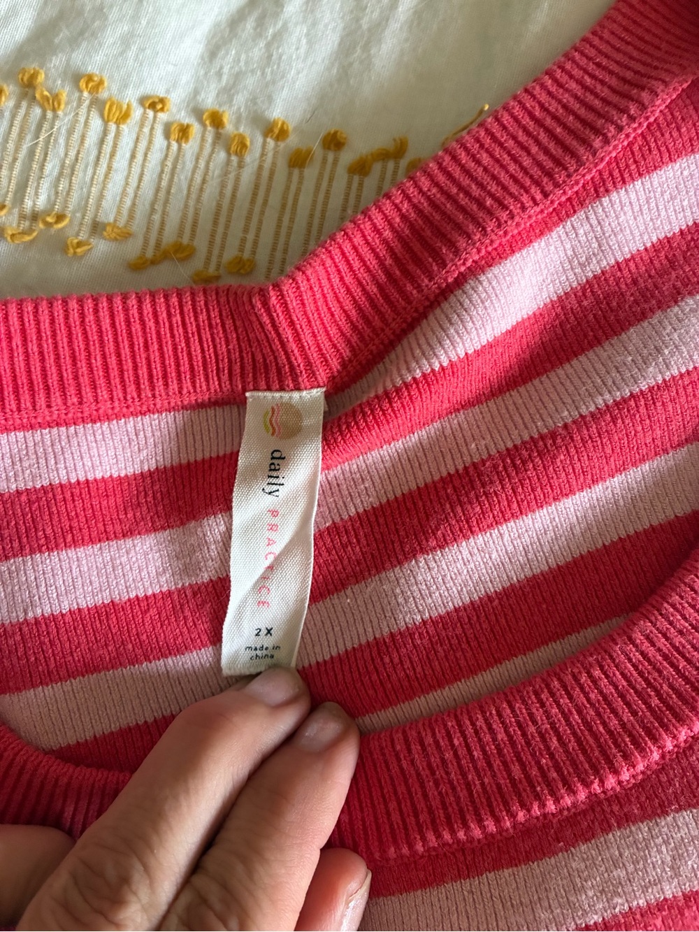 Daily Practice Pink & White Striped Women's Sweater - Picture 2 of 2